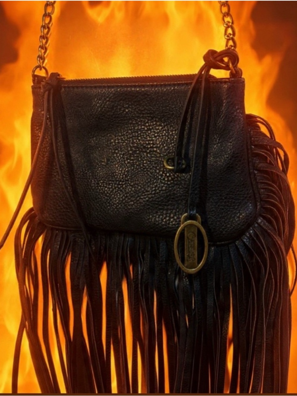 Carlos by Carlos Santana Black Fringe Crossbody Bag